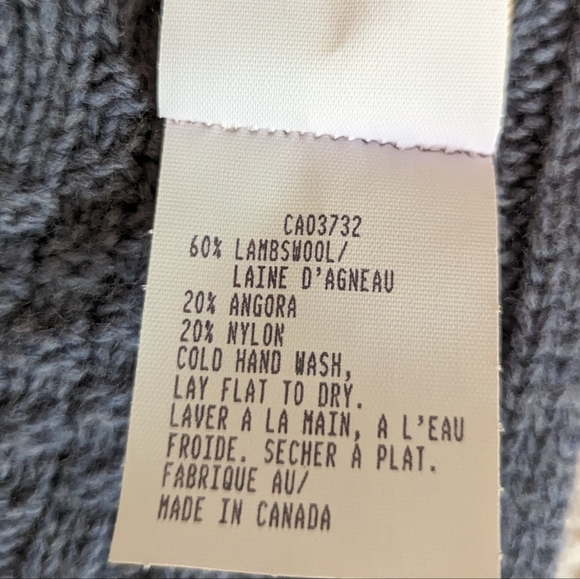 Gray lambswool angora blend scarf - Picture 3 of 7